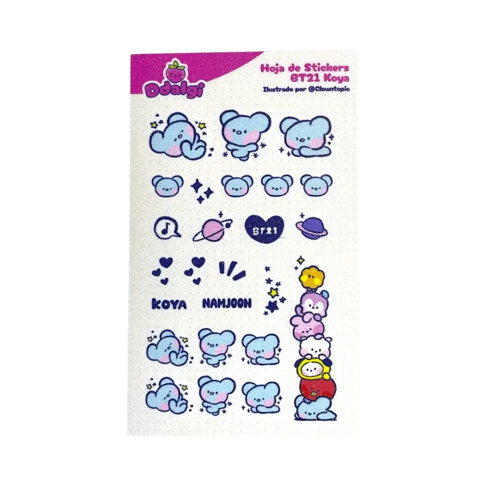 Hoja de stickers BTS | BT21 Koya – Ddalgi Store