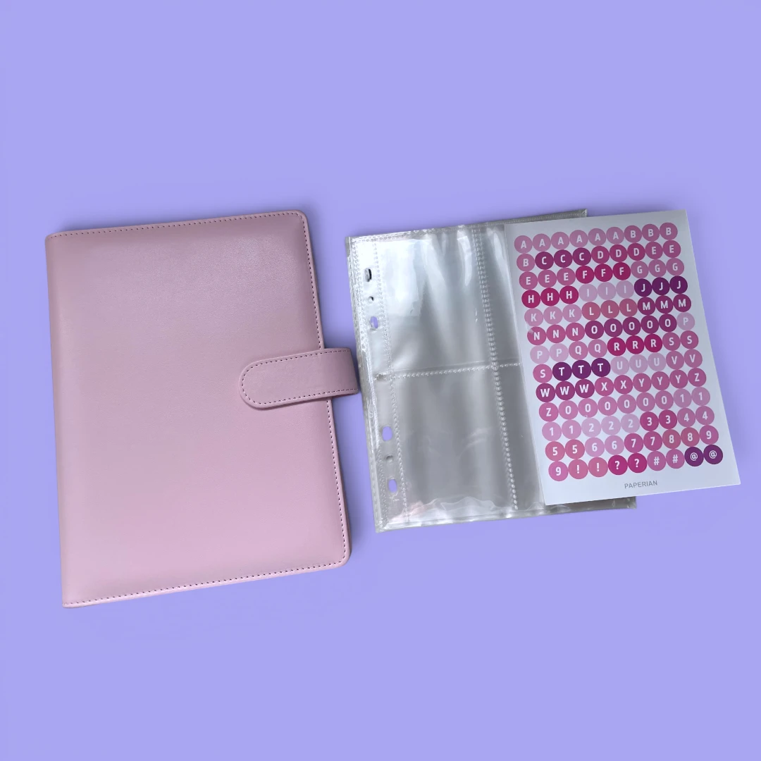 Binder Macaron A5 | Rosado (+ 10 hojas doble cara)